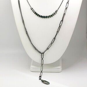 Simply Vera Vera Wang Green Botanical Rhinestone Necklace